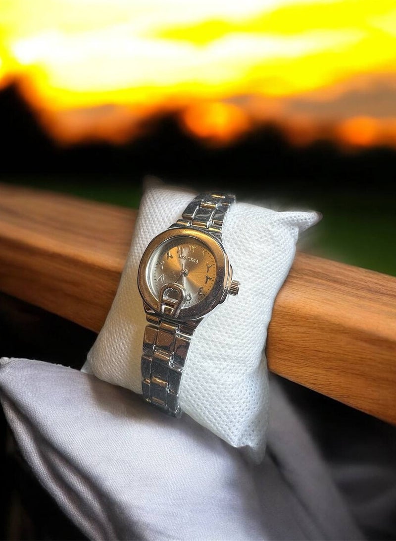 Montera Women's Watch - White Dial with Arabic Numerals and Metal Bracelet - Image 3