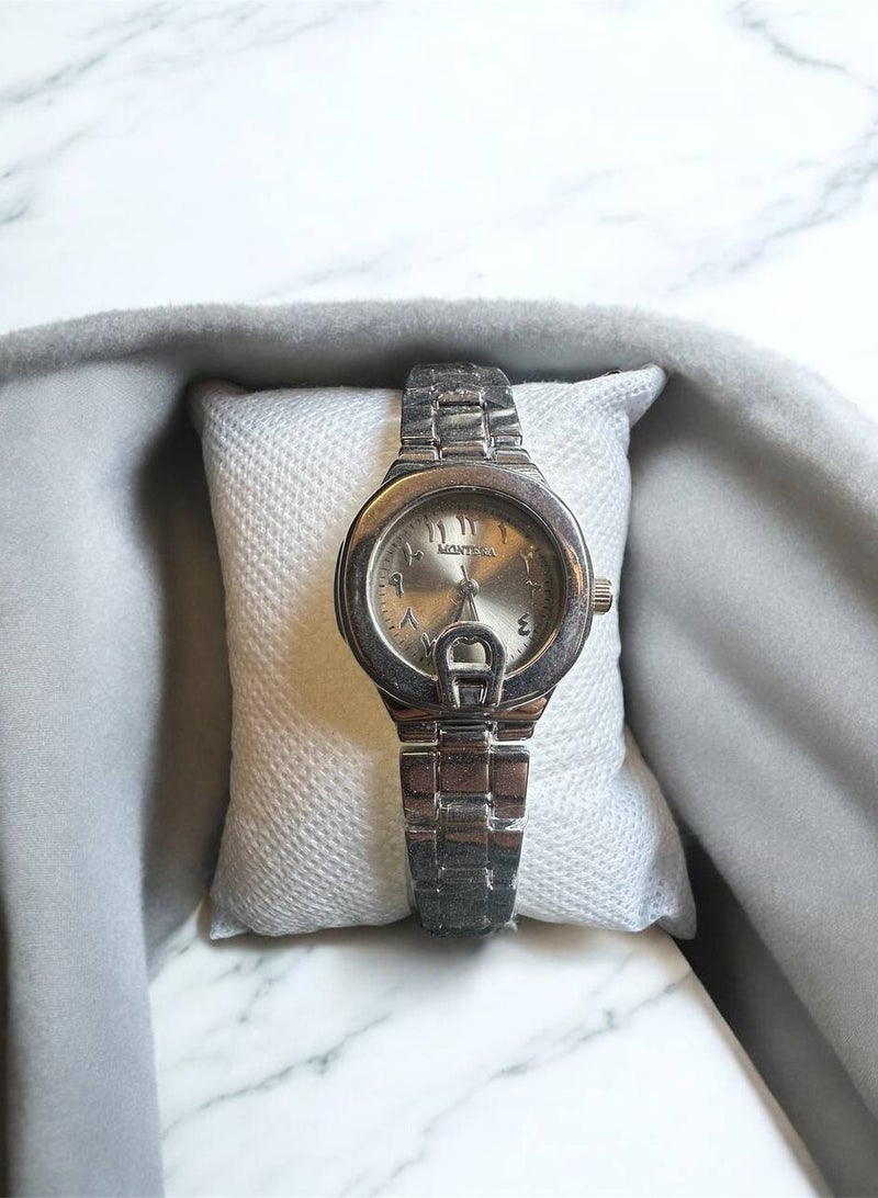 Montera Women's Watch - White Dial with Arabic Numerals and Metal Bracelet - Image 1