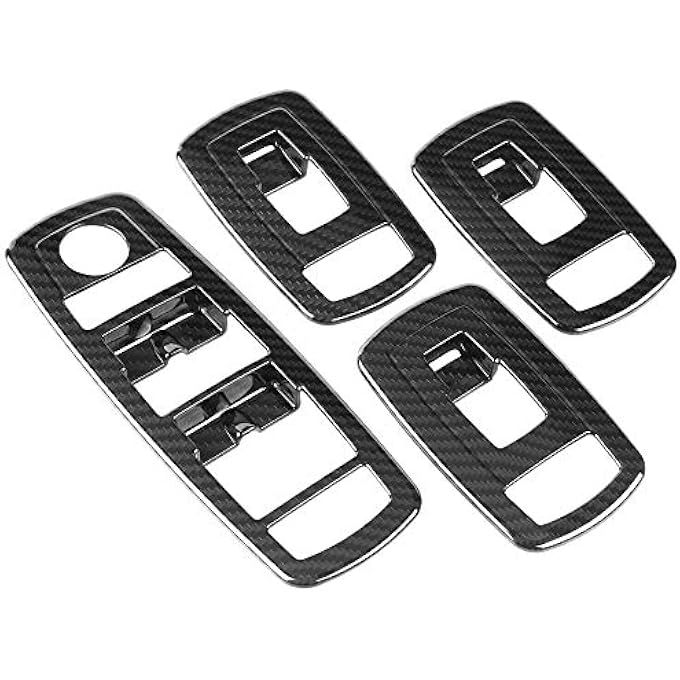 ريحني 4 قطع غطاء زر رفع نافذة السيارة ملحقات داخلية من ألياف الكربون ABS كروم غطاء مفتاح نافذة السيارة لسيارة ليفانتي 2017 2018 - Image 1