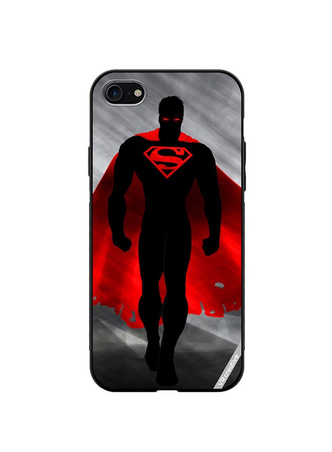 VR CREATIVE Protective Case Cover For Apple iPhone SE (2022) Superman Black And Red Design Multicolour - Image 1