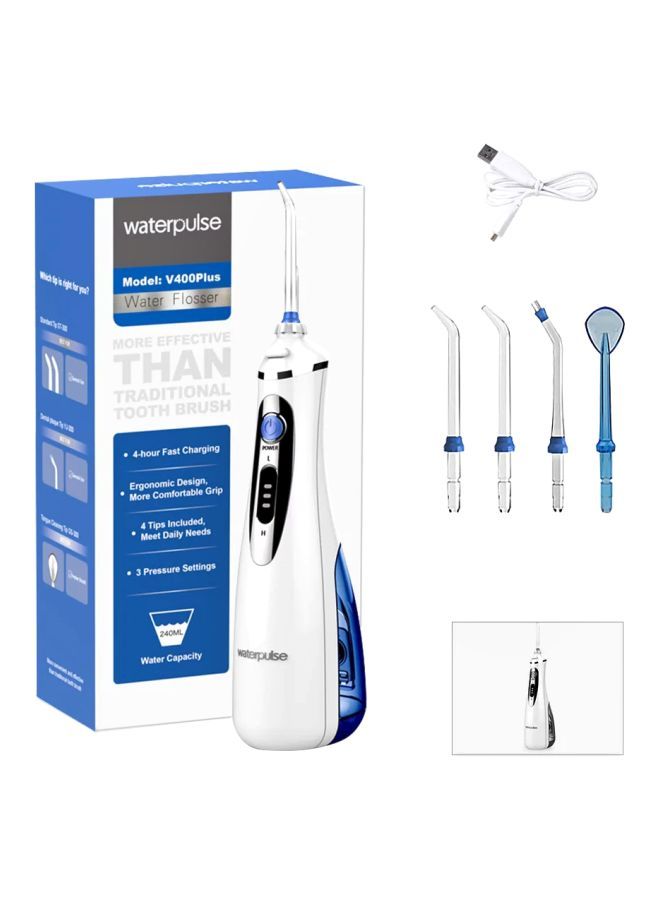 waterpulse Portable Dental Water Flosser White/Blue - Image 1