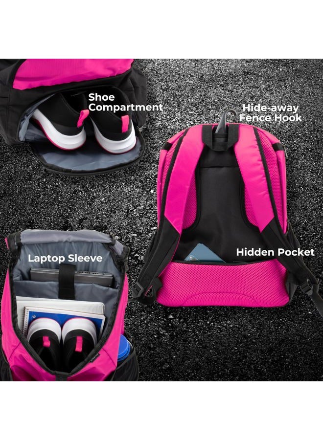 Athletico Basketball Bag - Large Basketball Backpack for Men & Women - Volleyball & Soccer, Pink, Large, Backpack - Image 2