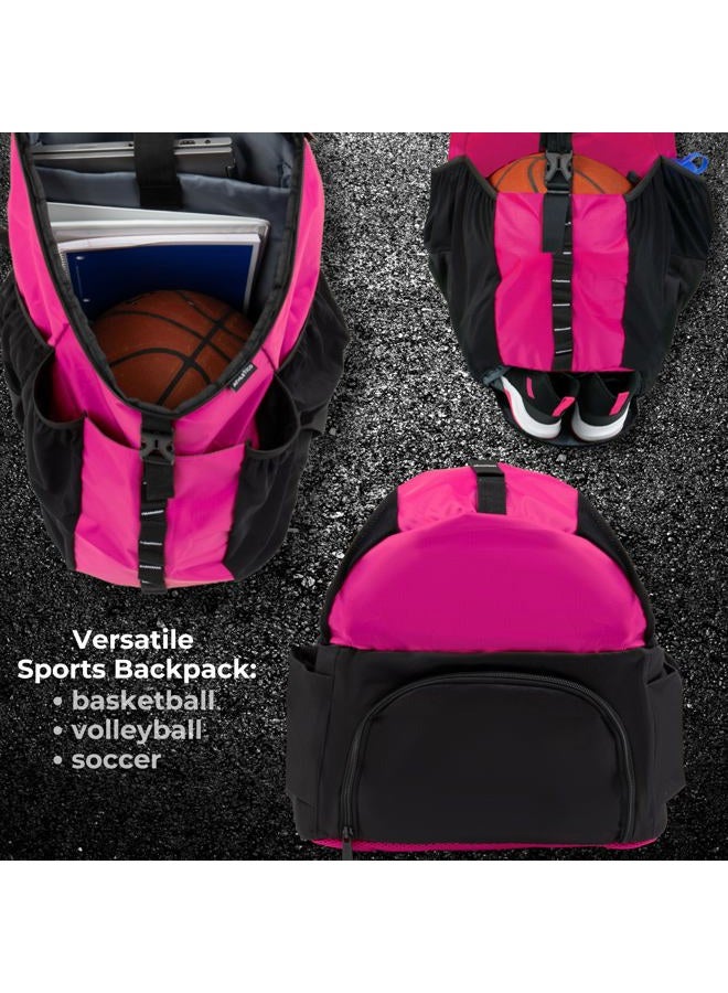 Athletico Basketball Bag - Large Basketball Backpack for Men & Women - Volleyball & Soccer, Pink, Large, Backpack - Image 3