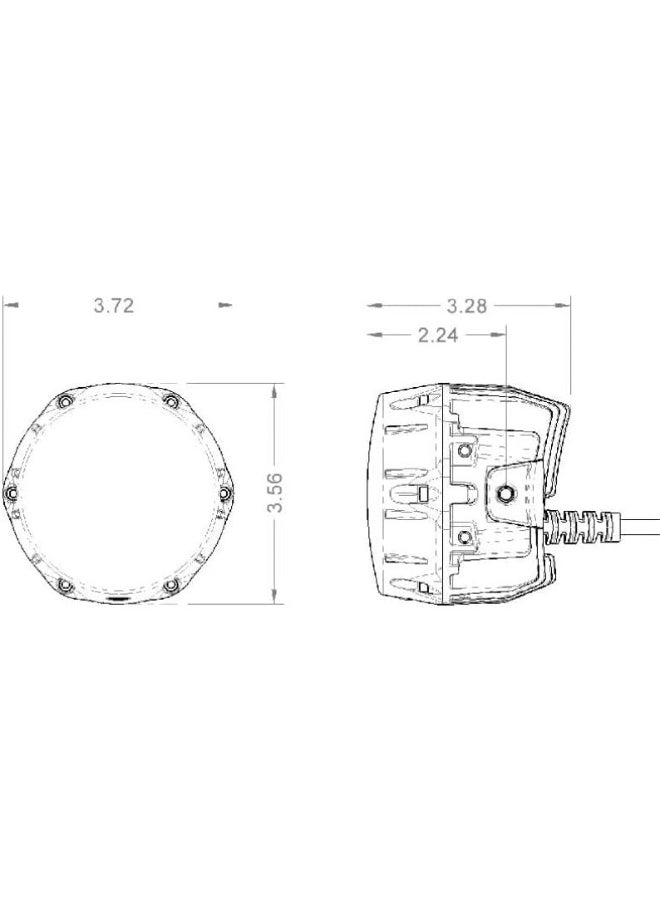 NACHO Quatro Flood Beam Off Road LED Light. 4 Inch 60w Round Lights (Set of 2)