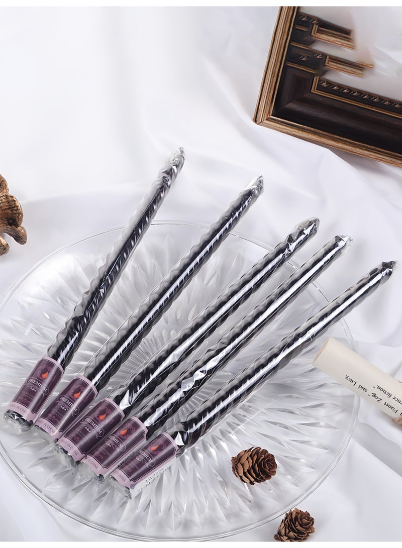 4pcs Black Boxed European Style Tapered Metallic Twisted Candles for Home, Romantic Wedding, Birthday Decoration - Image 3