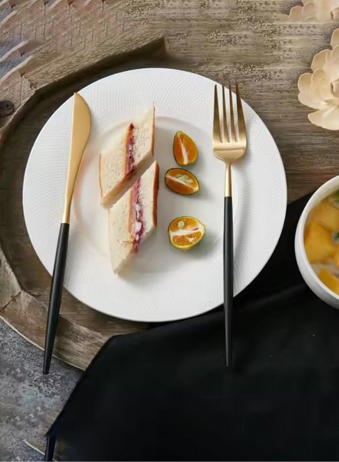 MHD 40-Piece Stainless Steel Knife Fork Spoon Full Set Silver for Home Office Restaurant Hotel Silver - Image 5