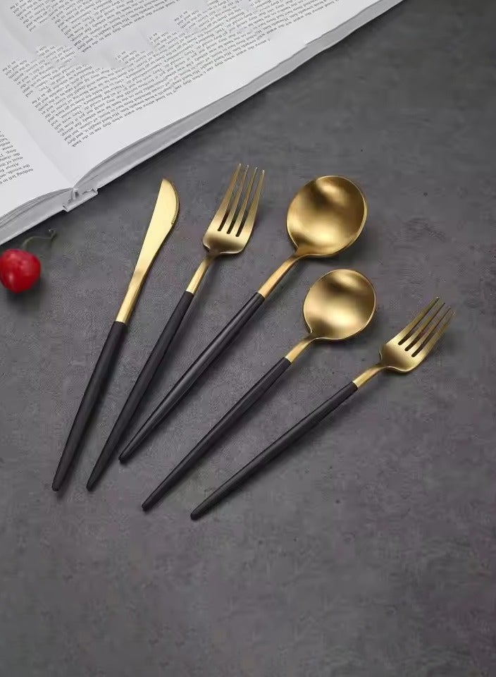 MHD 40-Piece Stainless Steel Knife Fork Spoon Full Set Silver for Home Office Restaurant Hotel Silver - Image 3