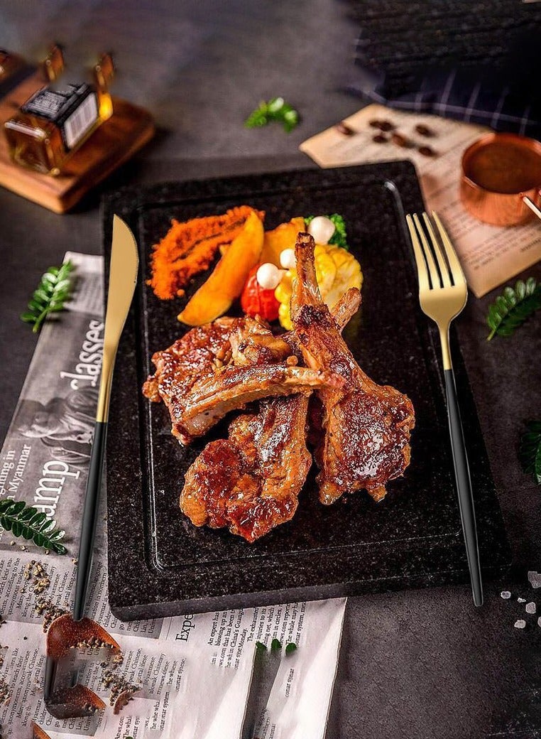 MHD 40-Piece Stainless Steel Knife Fork Spoon Full Set Silver for Home Office Restaurant Hotel Silver - Image 2