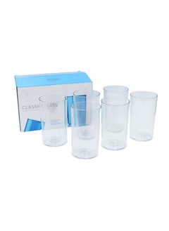 Oblivion Oblivion Unbreakable Plastic Glass Set: Classic Tumblers for Juice, Iced Tea, Cocktails, Milkshakes, Beer, and Water - Clear, Transparent, Long Plastic Glass, Set of 6  - Image 1