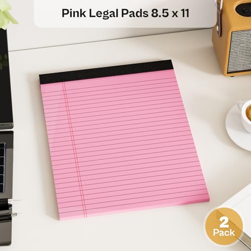 Nichela 2 Pcs Legal Pads 8.5 x 11 Pink Note Pads 8.5 x 11 Notepad 8.5 x 11 Micro Perforated Writing Pads 8.5 x 11 Lined Paper Pads Wide Ruled Pad of Paper 30 Sheets Notebook for Study, To-Do Lists, Office - Image 5