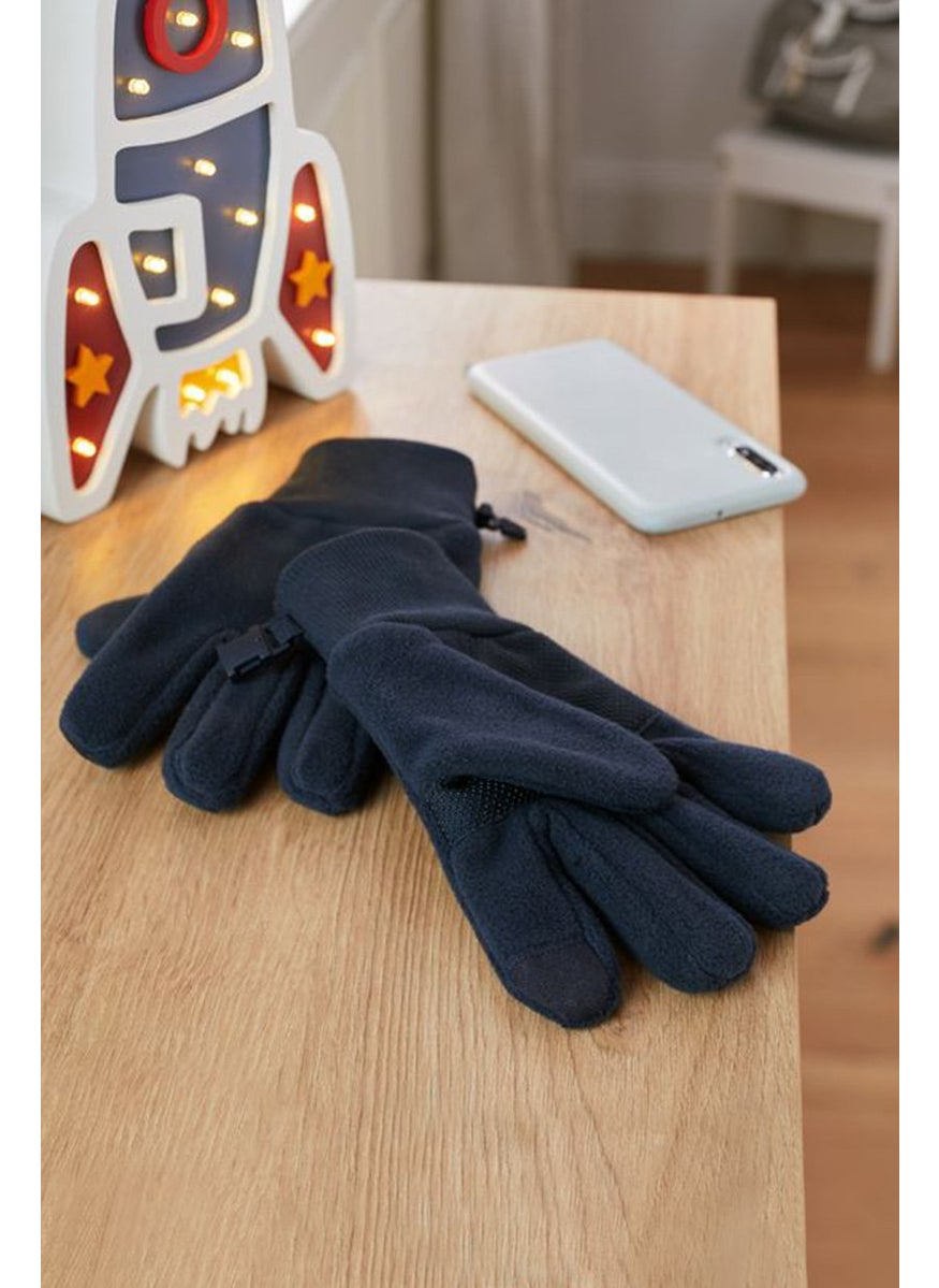 Tchibo Kids Boy 1 Pair Fleece Gloves, Navy  - Image 1