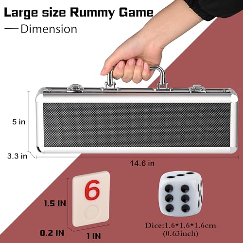 Doublefan Rummy Cube 4 Player Edition, 106 Rummy Cube Game Set with with 4 Plastic Racks in Portable Aluminum Case, Classic Board Game for Adults and - Image 2