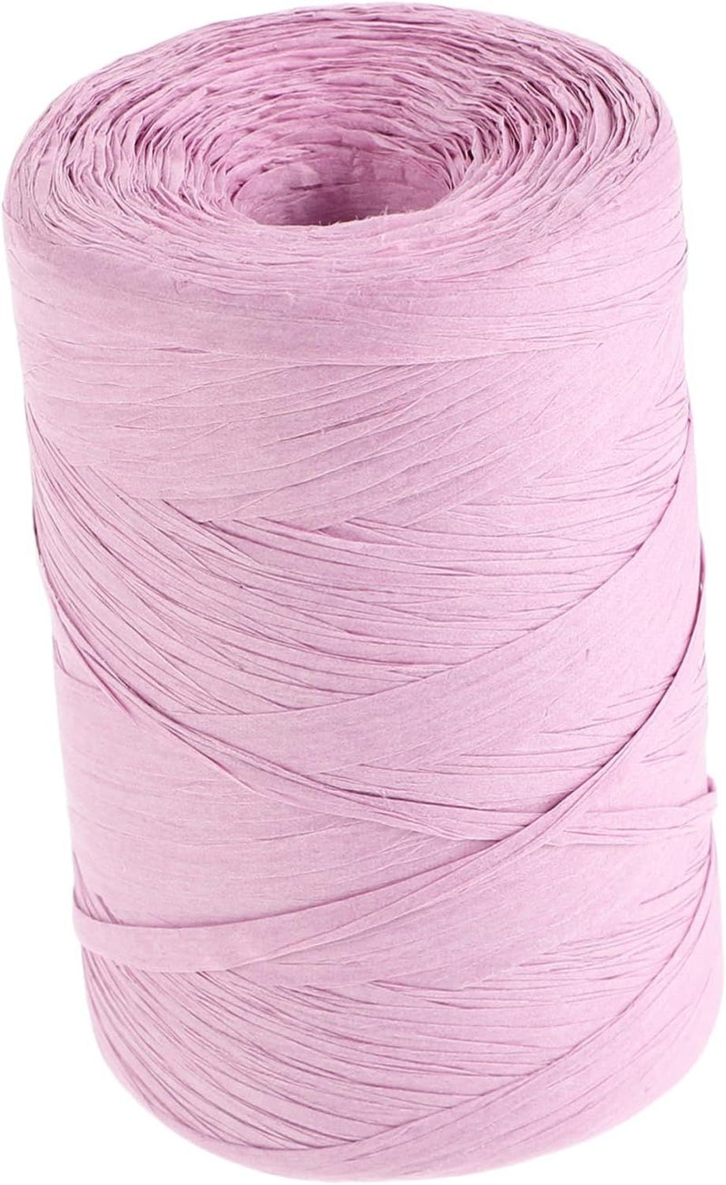 Pink Raffia Ribbon Twine 300m Paper Packing Strands for DIY Boxes Decorations - Image 1