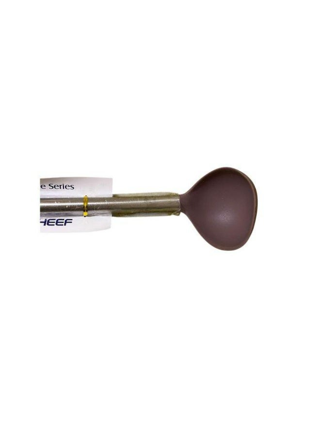 ELCHEEF Silicone Ladle with Stainless Handle - Brown - Image 2