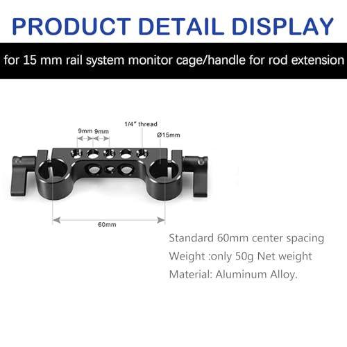 NICEYRIG 15mm Rod Clamp with 1/4"-20 Standard Thread for Camera Shoulder Rig and DSLR Camera Rig - Image 2