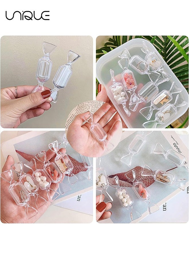 Unique Candy Shaped Storage Box - 10 Pcs Mini Candy Shape Clear Jewelry Storage Case  Transparent MakeUp Earrings Travel Storage Container Organizer  - Image 4