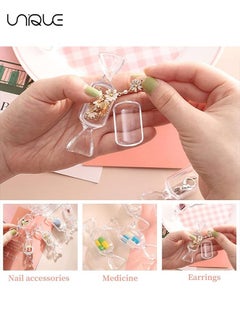 Unique Candy Shaped Storage Box- 10 Pcs Mini Candy Shape Clear Jewelry Storage Case Transparent MakeUp Earrings Travel Storage Container Organizer  - Image 4