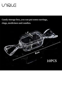 Unique Candy Shaped Storage Box- 10 Pcs Mini Candy Shape Clear Jewelry Storage Case Transparent MakeUp Earrings Travel Storage Container Organizer  - Image 2
