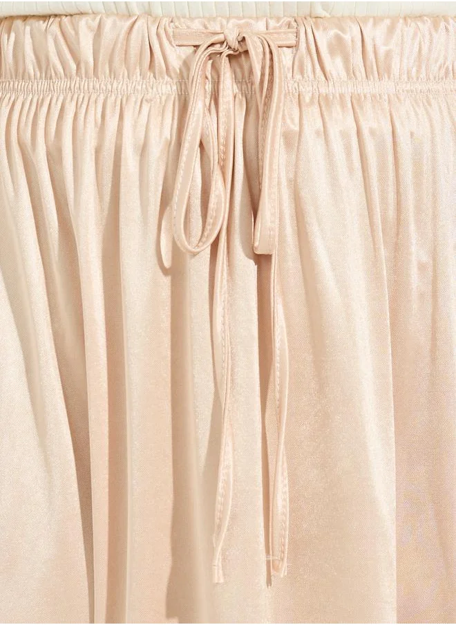 Take Two Elastic Waistband A-Line Midi Skirt