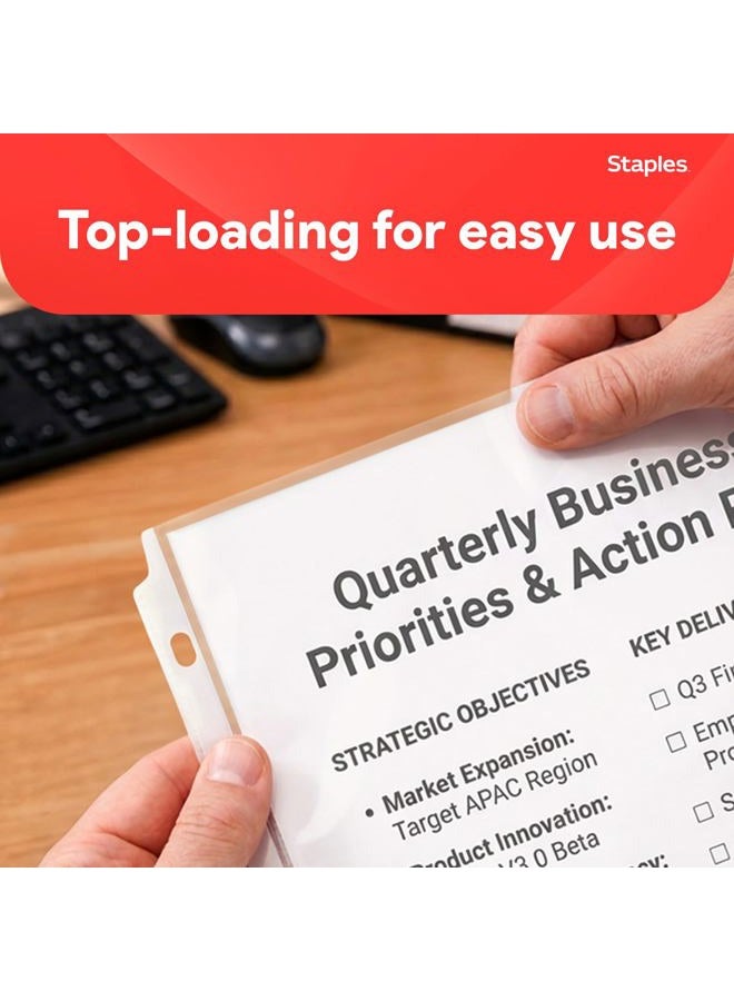 Staples Top Loading 2.4 Mil Clear Sheet Protectors, 200 Count. - Image 5