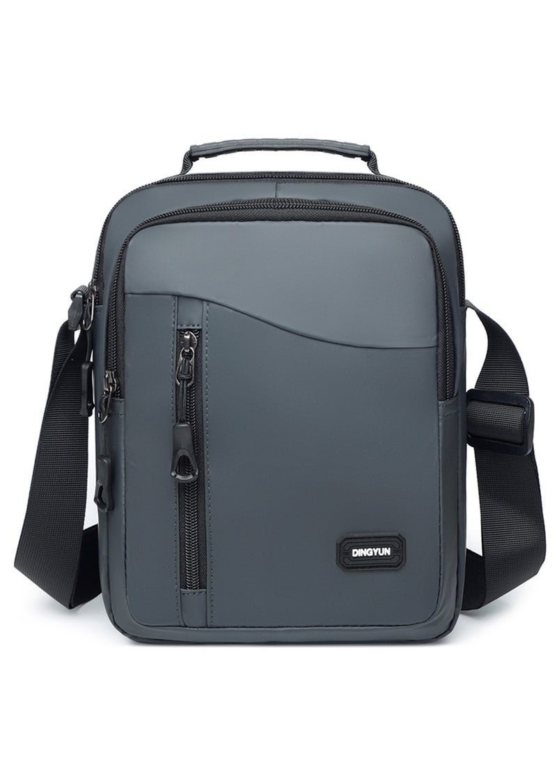 Qiccijoo Small Crossbody Bag Messenger Bag for Men and Women Mini Shoulder Bag Sling Bag Travel Bag for Business Office School Satchel Bags Small Carry Bags Purse(Grey) - Image 1
