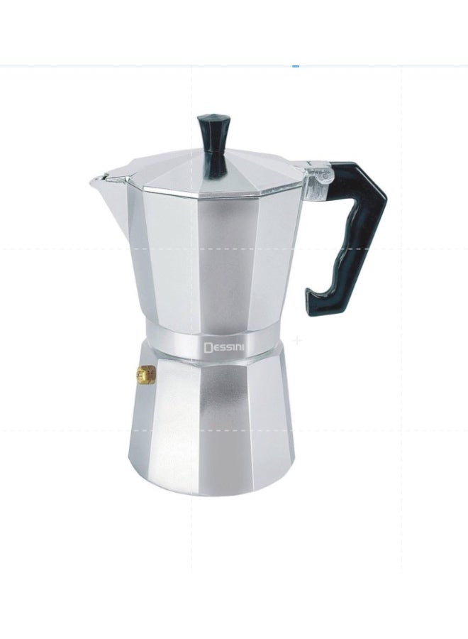 Dessini aluminum 2cup coffee maker 100ml black/silver