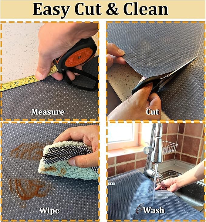 Clairs EVA 10 Meter AntiSlip Mat for Fridge Kitchen Drawer Shelf Liner 1000cm x 45cm Thick 15mm Waterproof NonToxic CuttoSize Durable EasytoClean Grey 10 Meter - Image 3