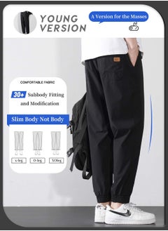 Moovant Men's Trousers, Casual Pants, Jogger Running Ankle Length Thin Quick Drying Ice Silk Pants, Stretch Sweatpants, Pantalones Hombre Bottoms  - Image 2