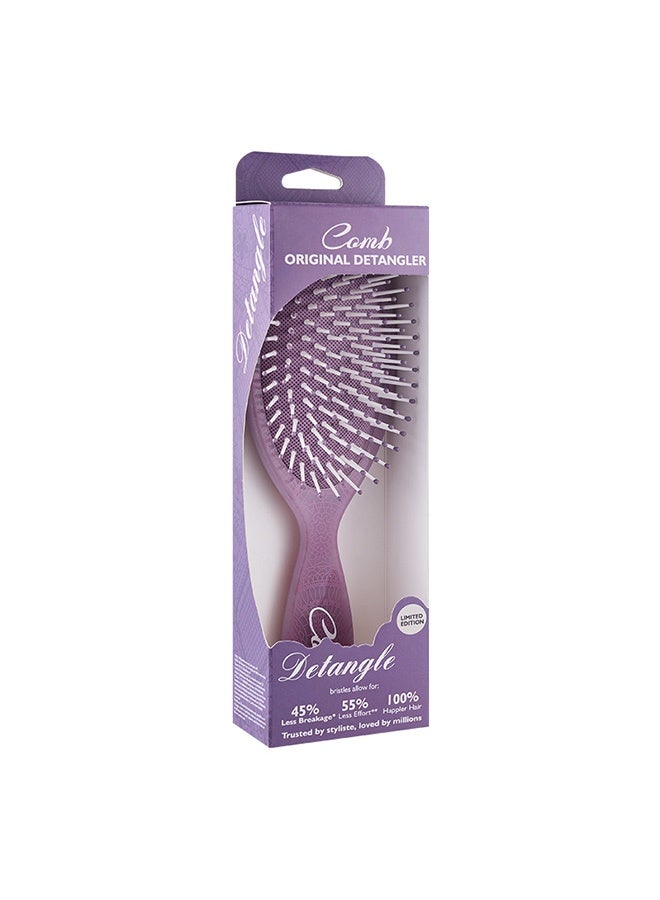 Hair Brush Original Detangling Brush - Soft and Flexible Bristle Brush for Curly, Straight, Thick, and Wavy Hair - Purple - Image 2