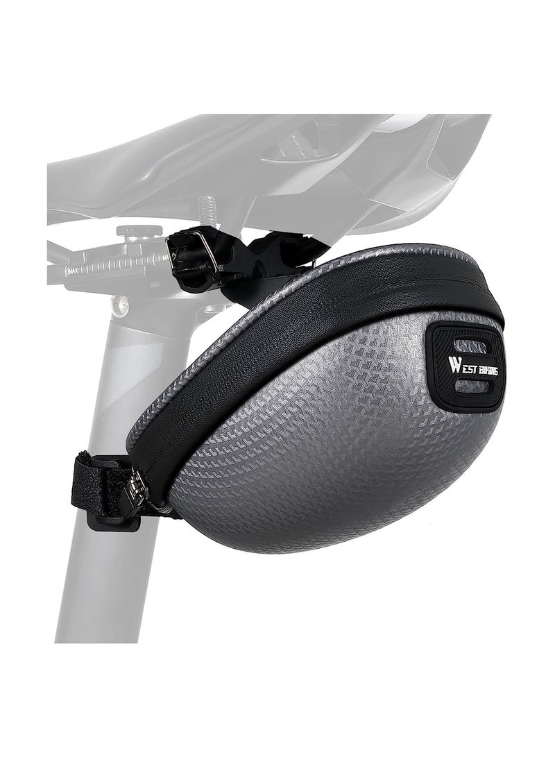 KASTWAVE حقيبة سرج الدراجة، حقيبة تثبيت بحزام متدلي للدراجة، حقيبة مقعد دراجة مقاومة للماء مع غلاف صلب ثلاثي الأبعاد، لتخزين أدوات الدراجة، حقيبة جيب للدراجات الجبلية - Image 1