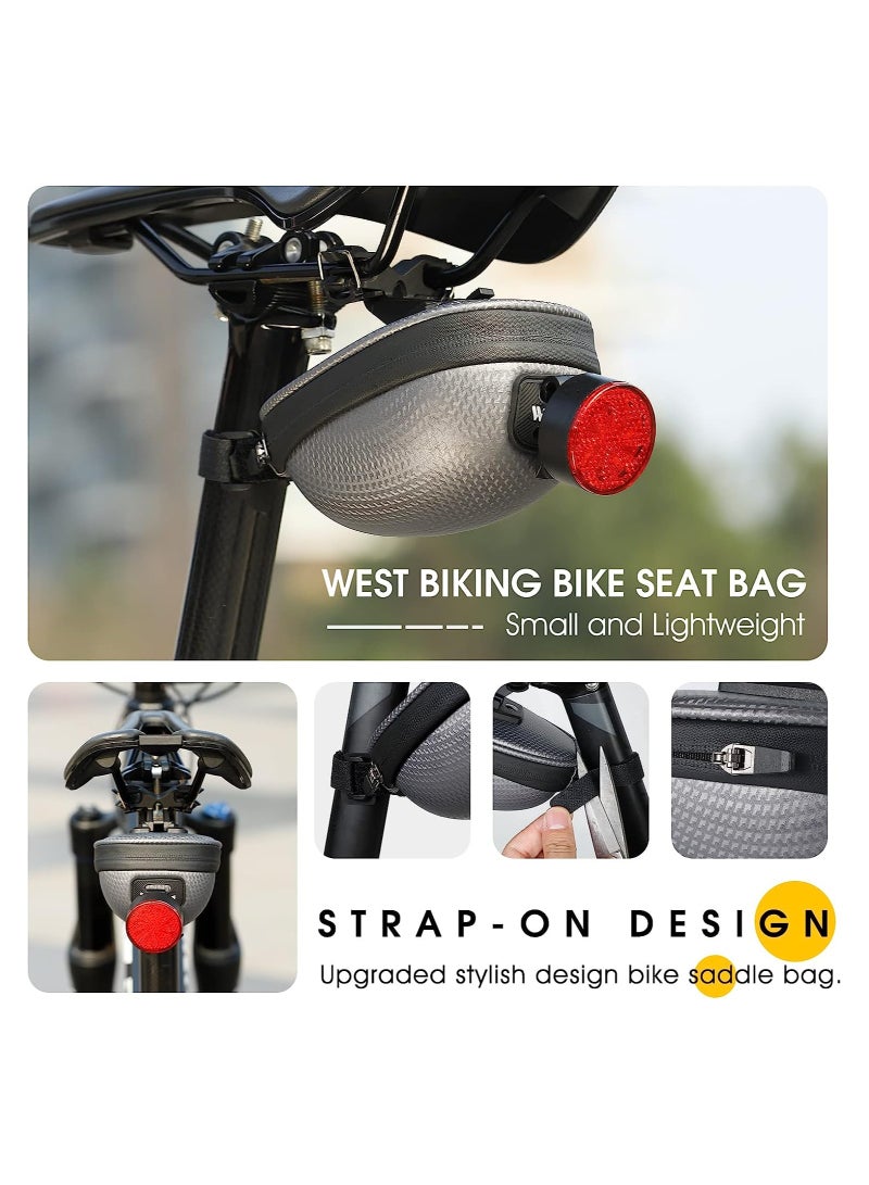 KASTWAVE حقيبة سرج الدراجة، حقيبة تثبيت بحزام متدلي للدراجة، حقيبة مقعد دراجة مقاومة للماء مع غلاف صلب ثلاثي الأبعاد، لتخزين أدوات الدراجة، حقيبة جيب للدراجات الجبلية - Image 3