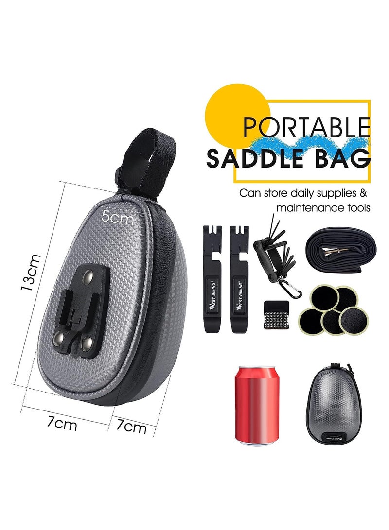 KASTWAVE حقيبة سرج الدراجة، حقيبة تثبيت بحزام متدلي للدراجة، حقيبة مقعد دراجة مقاومة للماء مع غلاف صلب ثلاثي الأبعاد، لتخزين أدوات الدراجة، حقيبة جيب للدراجات الجبلية - Image 4