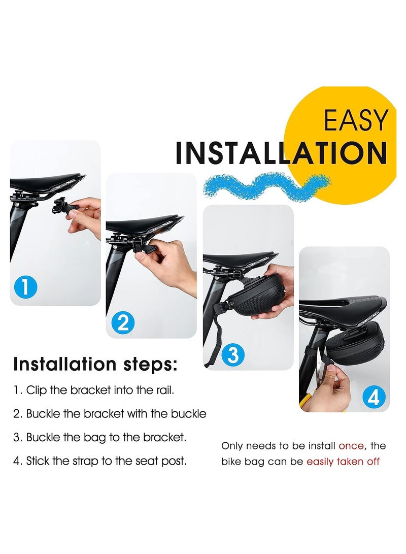 KASTWAVE حقيبة سرج الدراجة، حقيبة تثبيت بحزام متدلي للدراجة، حقيبة مقعد دراجة مقاومة للماء مع غلاف صلب ثلاثي الأبعاد، لتخزين أدوات الدراجة، حقيبة جيب للدراجات الجبلية - Image 5