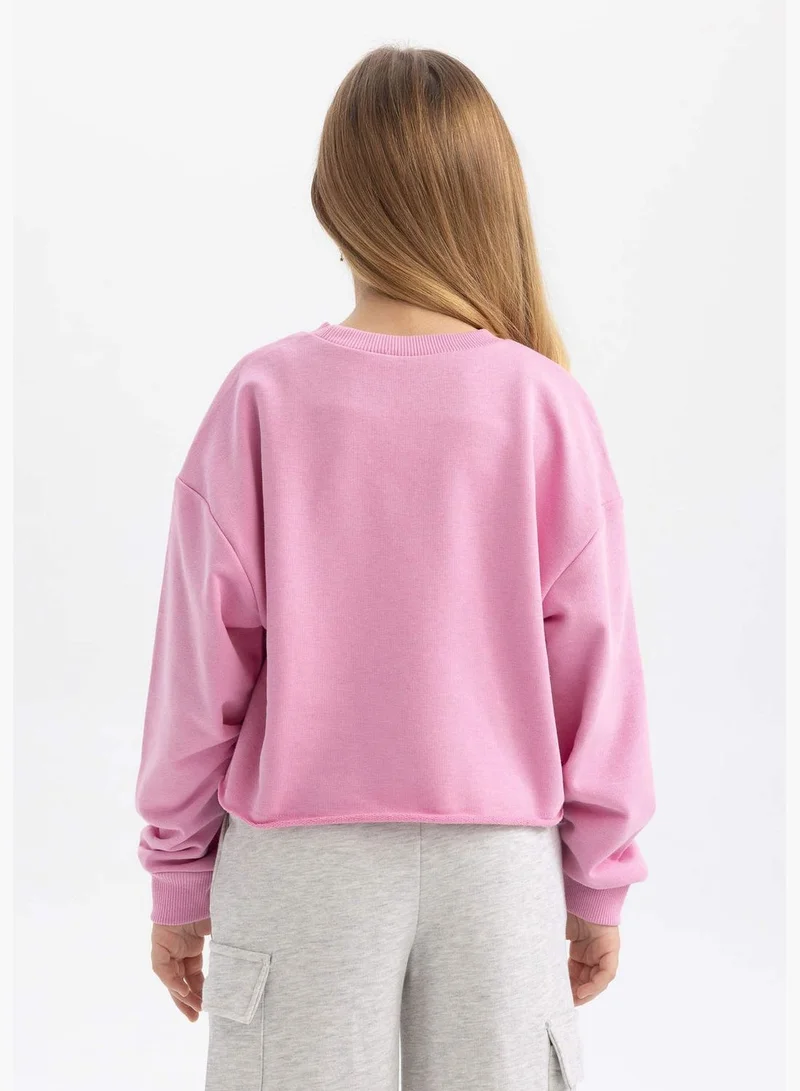 DeFacto Girl Crew Neck Long Sleeve Knitted Sweatshirt