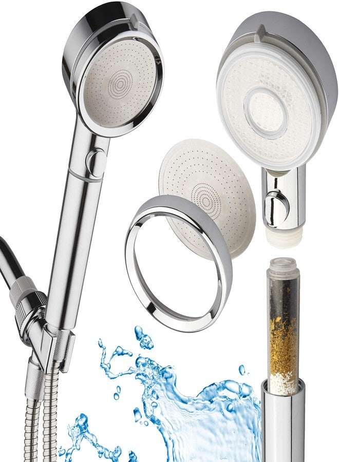 Dream Spa LaserJet High Pressure Luxury Handheld Shower Head with Dual Water Filters, ON-OFF Pause Switch, Extra-long 72-inch Stainless Steel Hose & Bracket - Face Opens for Easy Cleaning - Image 1