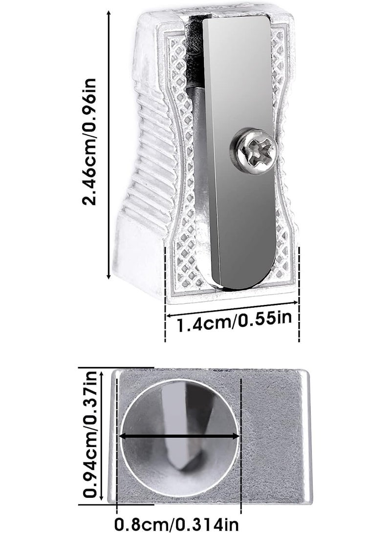 10 Pcs Pencil Sharpener, Handheld Metal Pencil Sharpener, Mini Kids Pencil Sharpening, Sliver One Holes, Sharp and Long Lasting, Sharpen Pencils for Adults and Kids Schools Offices Art - Image 2