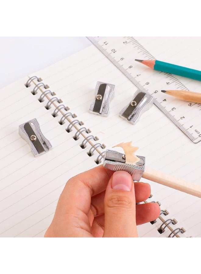 10 Pcs Pencil Sharpener, Handheld Metal Pencil Sharpener, Mini Kids Pencil Sharpening, Sliver One Holes, Sharp and Long Lasting, Sharpen Pencils for Adults and Kids Schools Offices Art - Image 3