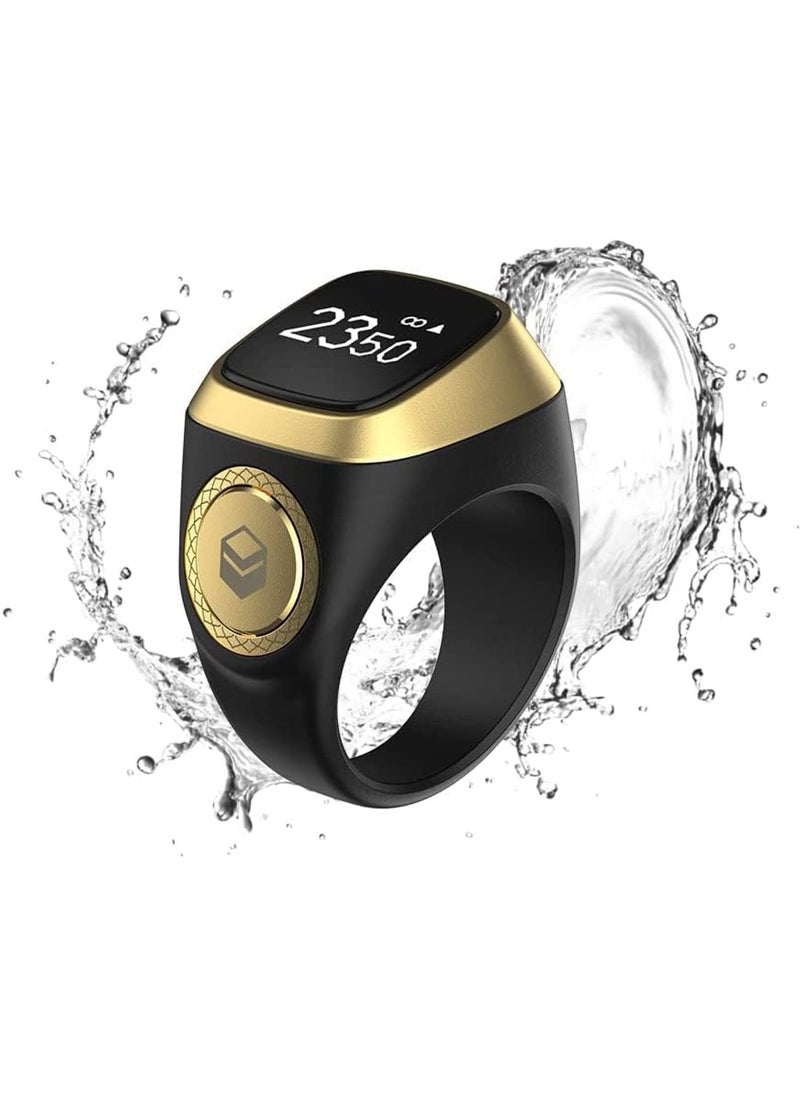 iQIBLA Zikr Ring Smart Tasbih Tally Counter Ring for Muslims Zikr Digital Tasbeeh 5 Prayer Time Reminder Bluetooth Waterproof plastic material BLACK – 20mm  - Image 2
