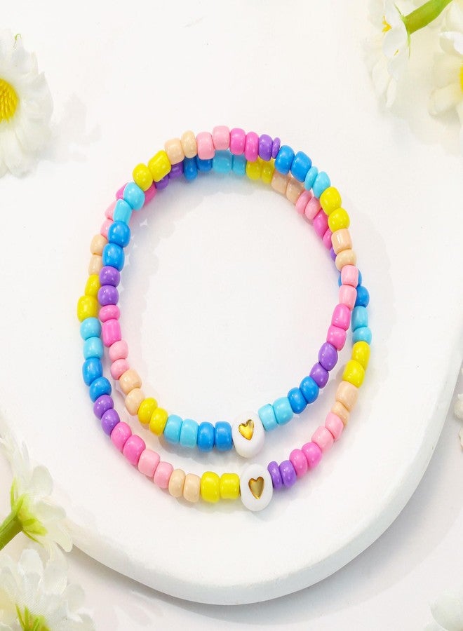BAYLAY First Day of Preschool Bracelet Gifts - Colorful Heart Beaded Bracelets Mommy and Me Bracelet Back to School Gifts Stuff Supplies Mother and Daughter Bracelets - Image 5