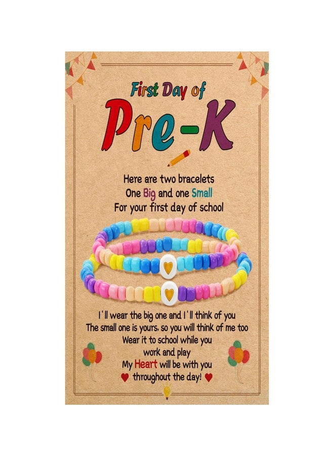 BAYLAY First Day of Preschool Bracelet Gifts - Colorful Heart Beaded Bracelets Mommy and Me Bracelet Back to School Gifts Stuff Supplies Mother and Daughter Bracelets - Image 1
