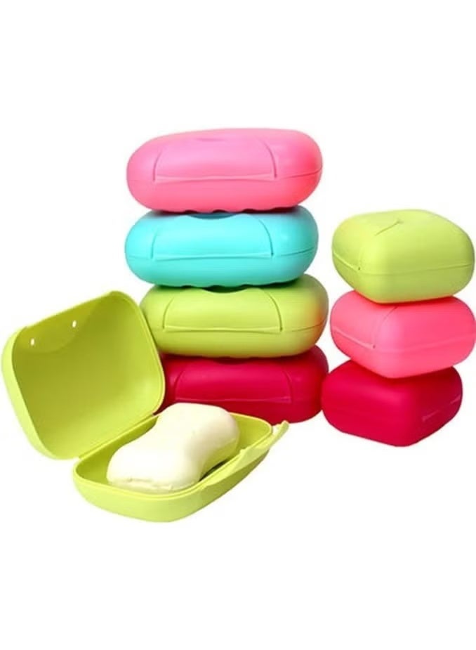 Travel Soap Box Sealed Plastic Soap Holder for Home Shower Bathroom - Assorted Colors - Image 1
