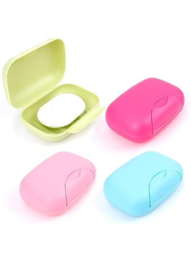 Travel Soap Box Sealed Plastic Soap Holder for Home Shower Bathroom - Assorted Colors - Image 2