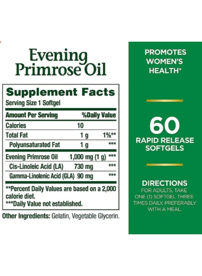 general Evening Primrose Oil 1000Mg - 60 Rapid Release Softgels - Image 3