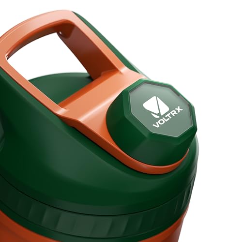 VOLTRX ChillMix Shaker Bottle Insulated Stainless Steel USB C Rechargeable Electric Protein Shake Mixer Shaker Cups for Protein Shakes and Meal Replacement Neon Carrot 16 oz - Image 3