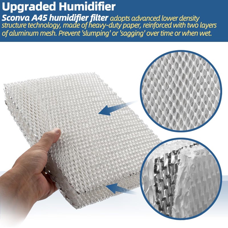 Sconva 45 Humidifier Filter Pad Water Panel Replacement Compatible With Aprilaire Whole House Humidifier Models 400  400A  400M Humidifier Parts & Accessories (Pack Of 2) - Image 5