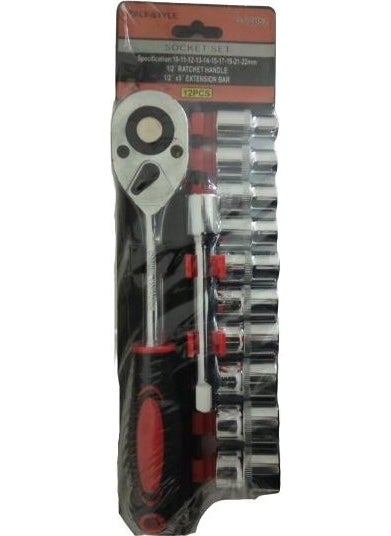 İtaly Style Italy Style Socket Set 12 Piece 1/2" Ratchet Extension Handle 