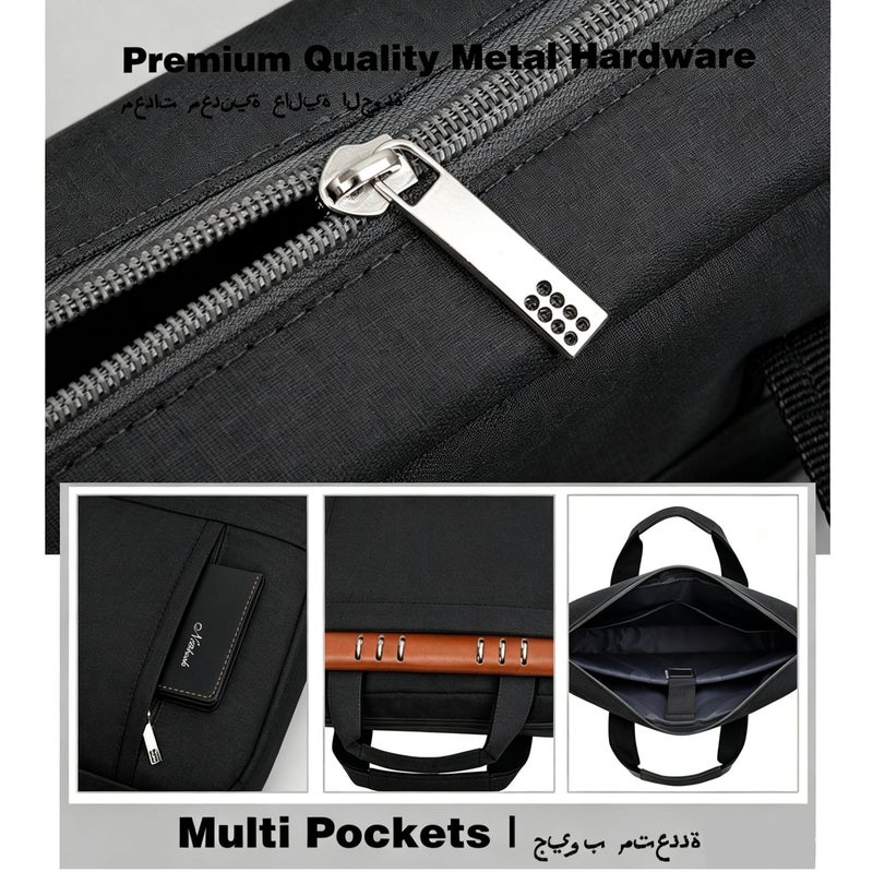 YZMA GLOBAL 15.6 Inch Water Resistant Laptop Bag Lightweight Business Briefcase Portable Shoulder Messenger Handbag for Men Women Office Travel - Image 3