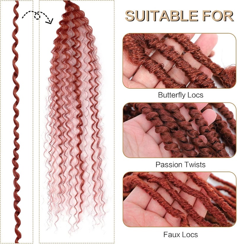 NAYOO Passion Twist Hair-8 Packs 20 Inch Water Wave Crochet Hair,Passion Twist Crochet Hair For Black Women Long Passion Twists Synthetic Braiding Hair Extensions(20 Inch 8 Packs,350#) - Image 4