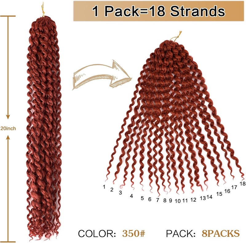 NAYOO Passion Twist Hair-8 Packs 20 Inch Water Wave Crochet Hair,Passion Twist Crochet Hair For Black Women Long Passion Twists Synthetic Braiding Hair Extensions(20 Inch 8 Packs,350#) - Image 5