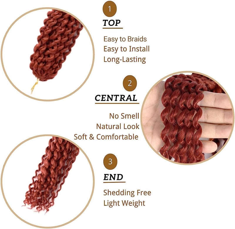 NAYOO Passion Twist Hair-8 Packs 20 Inch Water Wave Crochet Hair,Passion Twist Crochet Hair For Black Women Long Passion Twists Synthetic Braiding Hair Extensions(20 Inch 8 Packs,350#) - Image 3